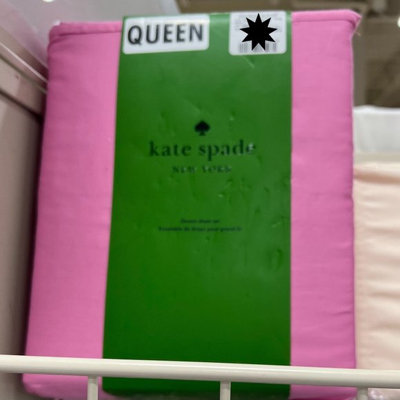 kate spade pink cotton sateen queen sheet bedding set of 4 nwt - Picture 1 of 5